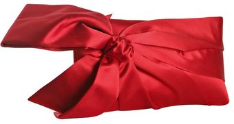 Valentino Red Satin Large Bow Zip Clutch - Lyst