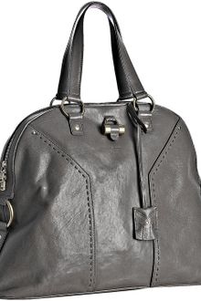 Yves Saint Laurent Grey Calfskin Muse Extra-large Tote - Lyst