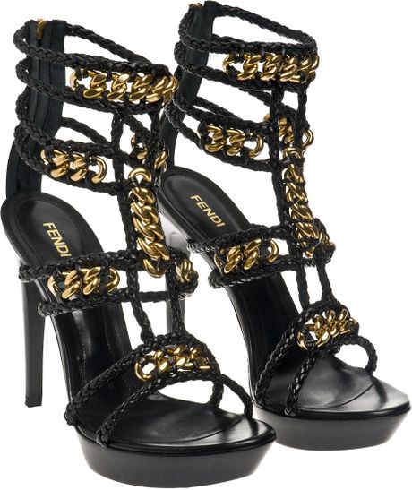 Fendi Platforms with Braided Straps in Black - Lyst