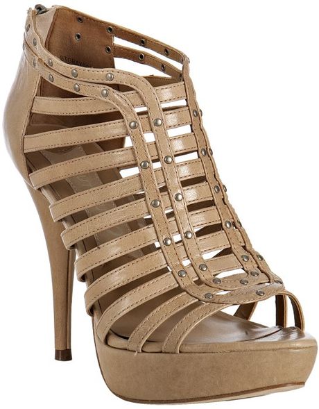 Boutique 9 Light Natural Leather Grayson Strappy Platform Sandals in Beige (natural) - Lyst