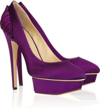 Charlotte Olympia Paloma Satin Platform Pumps - Lyst