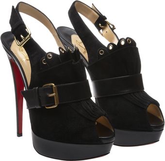 Christian Louboutin Suede and Leather Jem Sling Back Sandal - Lyst
