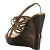 Diane Von Furstenberg Bronze Leather Oasis Slingback Platform Wedges in Gold (bronze) - Lyst