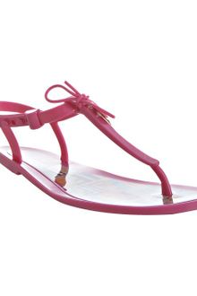 Fendi Hot Pink Rubber Logo Disc Thong Sandals - Lyst