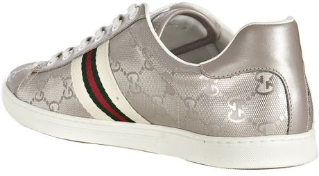 mens silver gucci sneakers