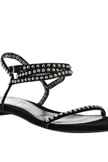 Jeffrey Campbell Black Suede Studded Greco Wrap Flat Sandal - Lyst