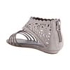 Pour La Victoire Light Grey Cutout Suede Farrah Flat Sandals in Gray (grey) - Lyst