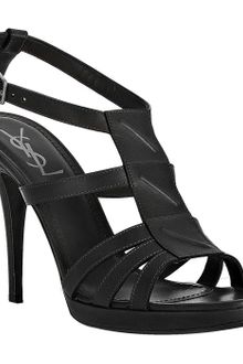 Yves Saint Laurent Black Leather New Riveg 90 Sandals - Lyst