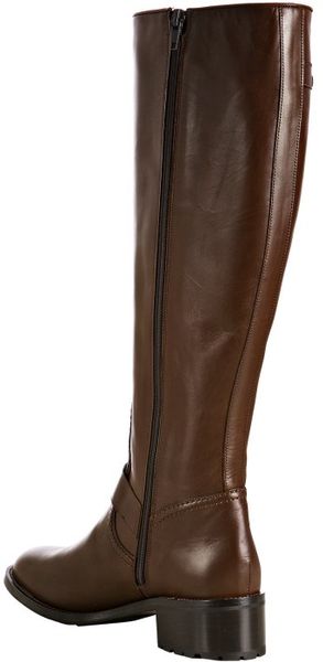 cognac tall flat boots