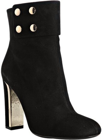  Black Suede Audrey Cuffed Booties 