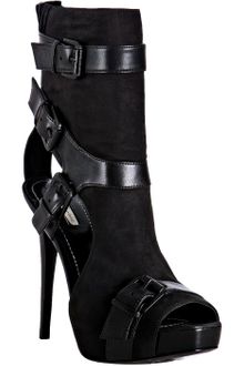 Report Signature Black Suede Thompson Cutout Platform Booties - Lyst