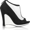 Fendi Suede Wedge Shoe Boots in Black - Lyst