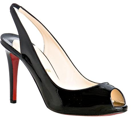 black peep toe slingbacks
