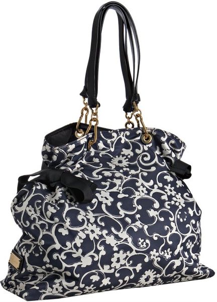 Marc Jacobs Black Paisley Fabric Bow Detail Tote in Black - Lyst