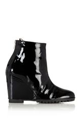 minimarket Patent Wedge Zipper Ankle Boot
