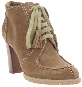 See By Chloé Suede Lace Up High Heel Ankle Boot - Lyst