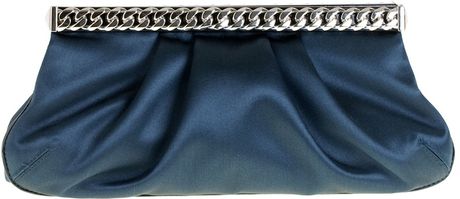 Christian Louboutin Kathena Satin Clutch in Blue (peacock) - Lyst