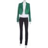 Diane Von Furstenberg Alphie Cropped Biker Jacket in Green - Lyst