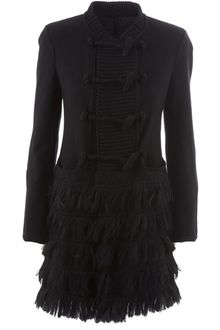 Ermanno Scervino Fringed Toggle Front Coat - Lyst