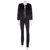 Halston Heritage Faux Fur Jacket in Black - Lyst