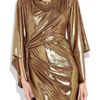 Halston Heritage Twisted Lamé Dress in Gold - Lyst