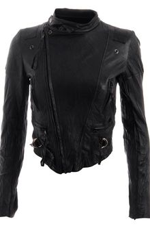 Horace Cropped Leather Biker Jacket - Lyst