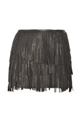 Isabel Marant Katell Fringed Leather Mini Skirt
