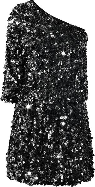 Tibi One-shoulder Sequined Silk Dress - Lyst