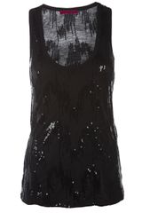 Velvet Sequin Detail Jersey Vest