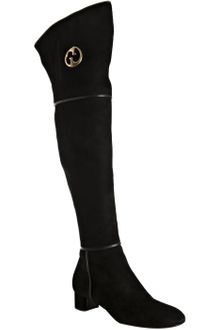 Gucci Black Suede Over The Knee Boots - Lyst