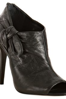 BCBGMAXAZRIA Black Leather Iris Bow Detail Booties - Lyst