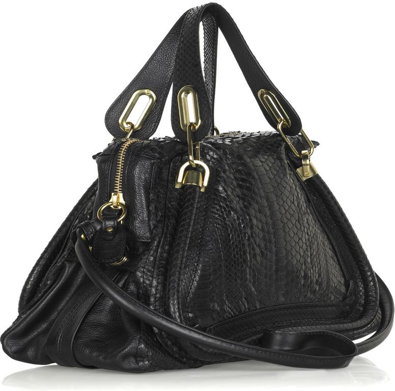 Chloé Paraty Python Bag in Black (python) | Lyst Chloé Paraty Python Bag in Black (python) | Lyst
