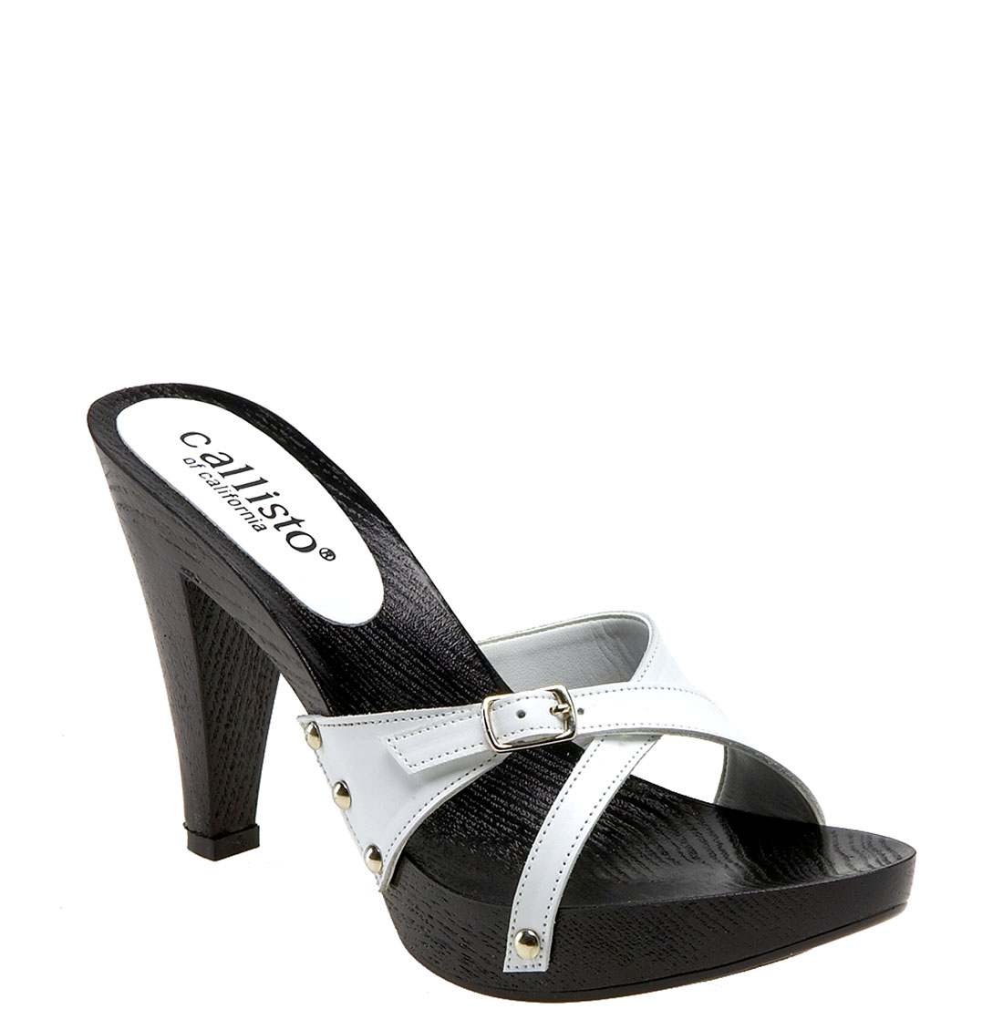Callisto Cougar Slide in White (white leather) | Lyst