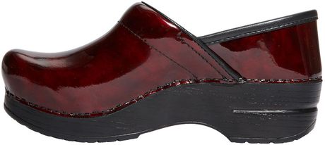 dansko red oiled clogs