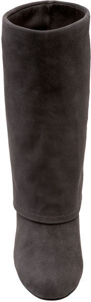 franco sarto grey suede boots