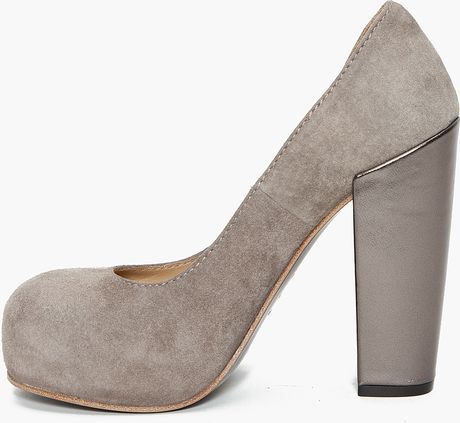 dark grey platform heels