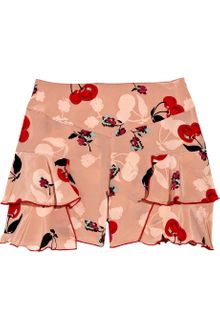 Anna Sui Printed Silk Crepe De Chine Shorts - Lyst
