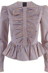 Labour Of Love Stripe Ruffle Peplum Blouse