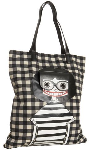 Marc By Marc Jacobs Black Checkered Nylon Miss Marc Pocket Tote - Lyst