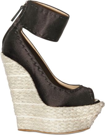 Giuseppe Zanotti 140mm Silk Satin Woven Rope Wedges - Lyst