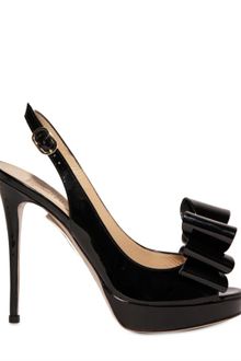 Valentino 120mm Patent Front Bow Sandals - Lyst