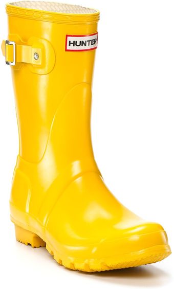 Hunter Womens Original Short Rain Boots - Yellow - Lyst