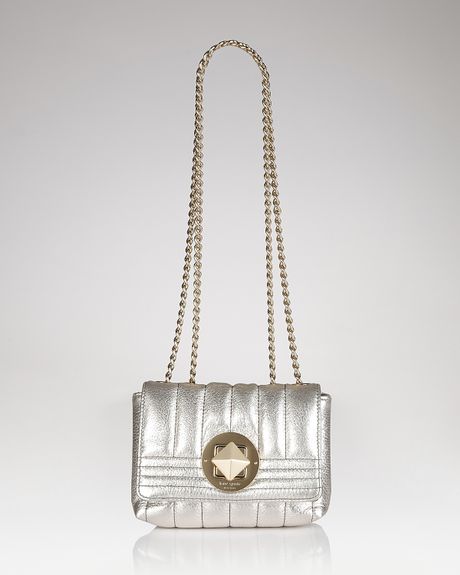 Kate Spade Lily Gold Coast Metallic Leather Crossbody Bag in Silver (Platinum) | Lyst