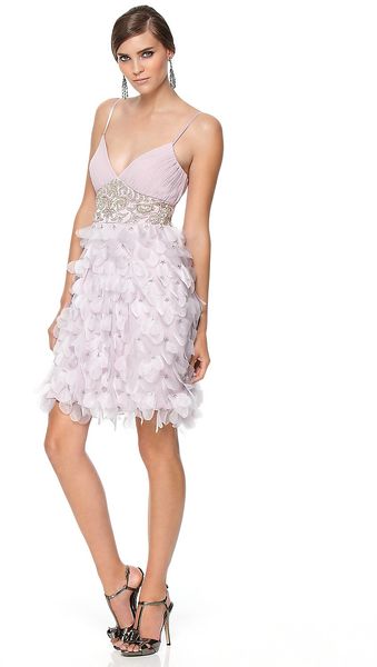 Sue Wong Short Petal Beaded Dress - Lyst