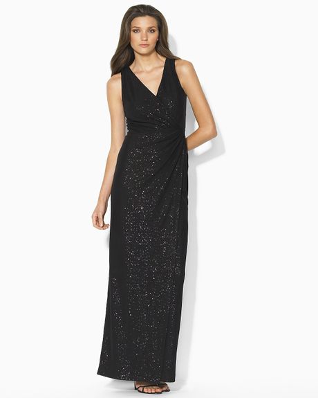 Lauren By Ralph Lauren Dress Shar Sleeveless Long Dress in Black ...