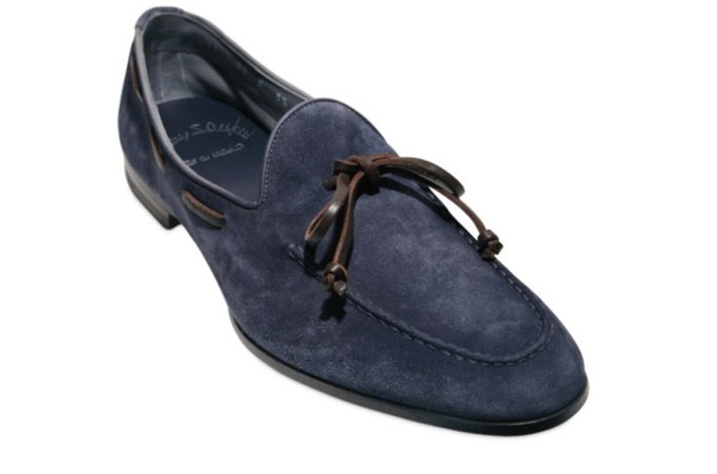 Santoni Suede Loafers in Blue Santoni Suede Loafers in Blue