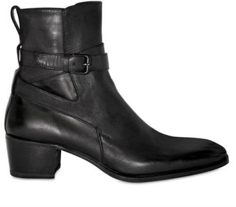 Yves Saint Laurent Calfskin Belted Low Boots - Lyst