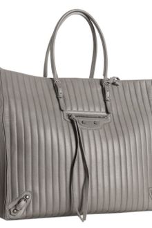 Balenciaga Grey Leather Papier Quilted Tote - Lyst