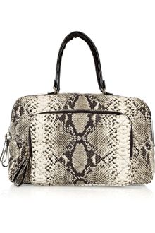 Lanvin Python-print Cotton-canvas Bowling Bag - Lyst