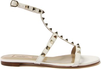 Valentino Studed Leather Ankle Sandals - Lyst